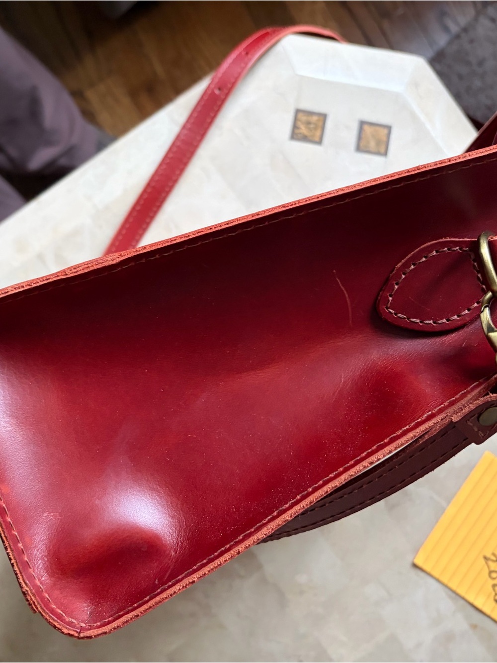 Portland Leather Lola Crossbody Tote in Cowboy Sunset - Picture 4 of 8